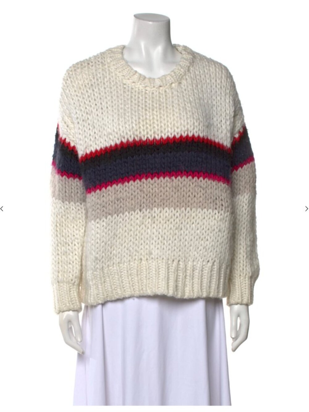 Iro Wool Striped Crew Neck Sweater Size S